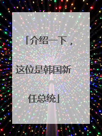 介绍一下，这位是韩国新任总统