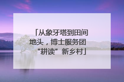 从象牙塔到田间地头，博士服务团“耕读”新乡村