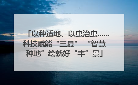 以种适地、以虫治虫……科技赋能“三夏” “智慧种地”绘就好“丰”景