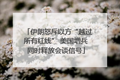 伊朗怒斥以方“越过所有红线” 美国增兵同时释放会谈信号