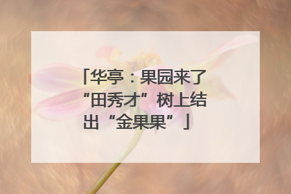 华亭：果园来了“田秀才”树上结出“金果果”