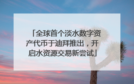 全球首个淡水数字资产代币于迪拜推出，开启水资源交易新尝试