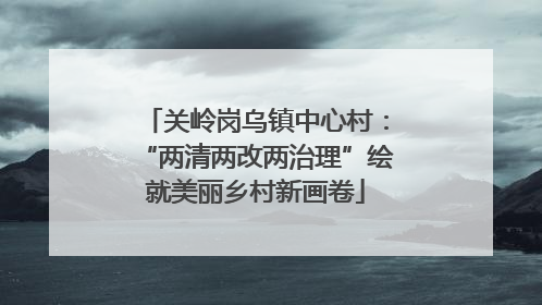 关岭岗乌镇中心村：“两清两改两治理”绘就美丽乡村新画卷