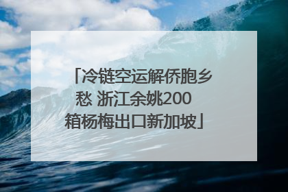 冷链空运解侨胞乡愁 浙江余姚200箱杨梅出口新加坡