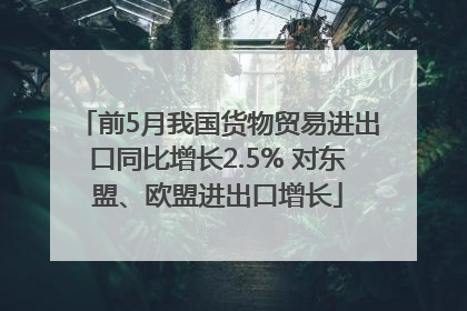 前5月我国货物贸易进出口同比增长2.5% 对东盟、欧盟进出口增长