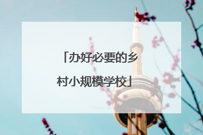 办好必要的乡村小规模学校