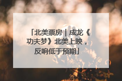 北美票房｜成龙《功夫梦》北美上映，反响低于预期