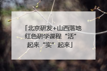 北京研发+山西落地 红色研学课程“活”起来“实”起来