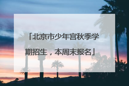 北京市少年宫秋季学期招生，本周末报名