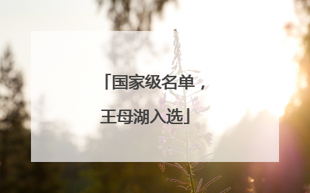 国家级名单，王母湖入选