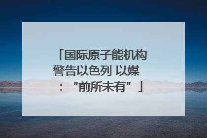 国际原子能机构警告以色列 以媒：“前所未有”