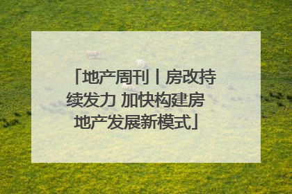 地产周刊丨房改持续发力 加快构建房地产发展新模式