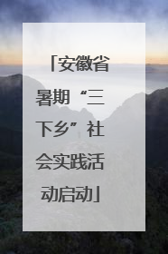 安徽省暑期“三下乡”社会实践活动启动