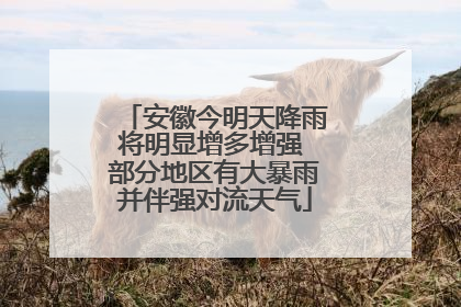 安徽今明天降雨将明显增多增强 部分地区有大暴雨并伴强对流天气