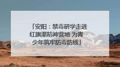 安阳：禁毒研学走进红旗渠精神营地 为青少年筑牢防毒防线