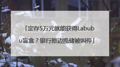 定存5万元就能获得Labubu盲盒？银行擦边揽储被叫停