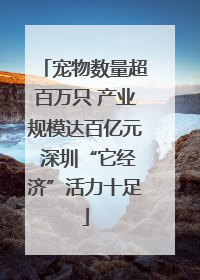 宠物数量超百万只 产业规模达百亿元 深圳“它经济”活力十足