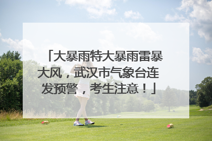 大暴雨特大暴雨雷暴大风，武汉市气象台连发预警，考生注意！