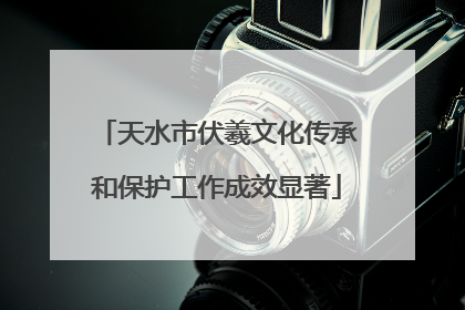 天水市伏羲文化传承和保护工作成效显著