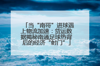 当“南哥”进球遇上物流加速：货运数据揭秘南通足球热背后的经济“射门”