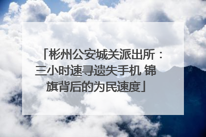 彬州公安城关派出所：三小时速寻遗失手机 锦旗背后的为民速度
