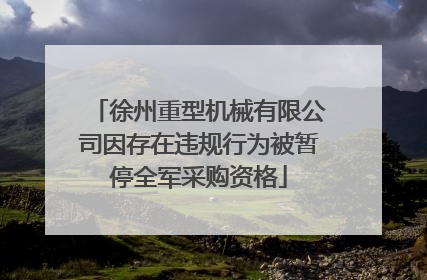 徐州重型机械有限公司因存在违规行为被暂停全军采购资格