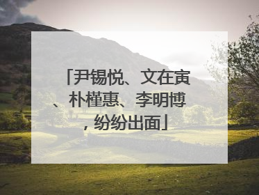 尹锡悦、文在寅、朴槿惠、李明博，纷纷出面
