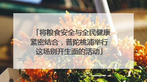 将粮食安全与全民健康紧密结合，普陀桃浦举行这场别开生面的活动