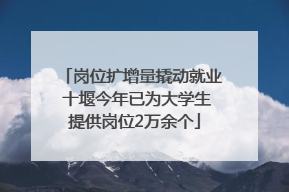 岗位扩增量撬动就业 十堰今年已为大学生提供岗位2万余个