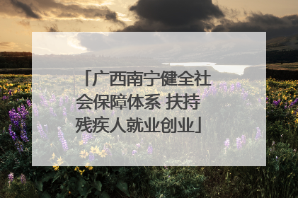 广西南宁健全社会保障体系 扶持残疾人就业创业