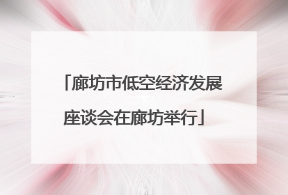 廊坊市低空经济发展座谈会在廊坊举行