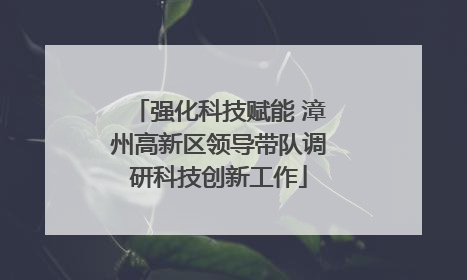 强化科技赋能 漳州高新区领导带队调研科技创新工作