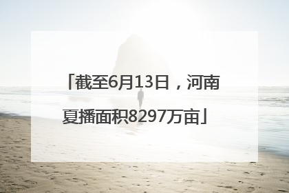 截至6月13日，河南夏播面积8297万亩