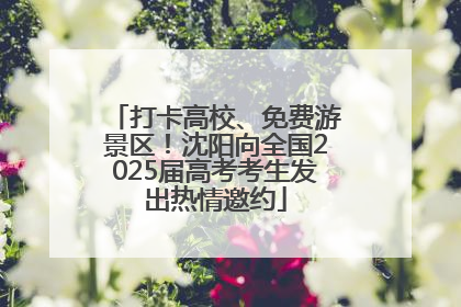 打卡高校、免费游景区！沈阳向全国2025届高考考生发出热情邀约