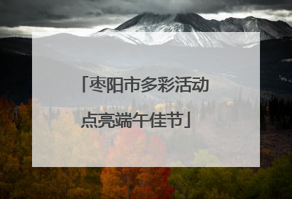 枣阳市多彩活动点亮端午佳节