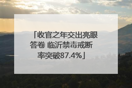 收官之年交出亮眼答卷 临沂禁毒戒断率突破87.4%