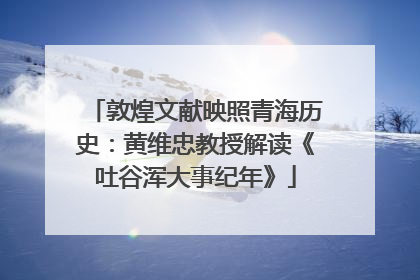 敦煌文献映照青海历史：黄维忠教授解读《吐谷浑大事纪年》
