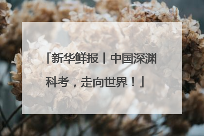 新华鲜报丨中国深渊科考，走向世界！