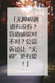 无障碍通道有没有？盲道铺设对不对？公益诉讼让“无碍”更有爱！