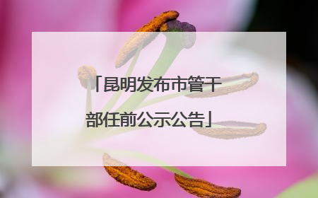 昆明发布市管干部任前公示公告