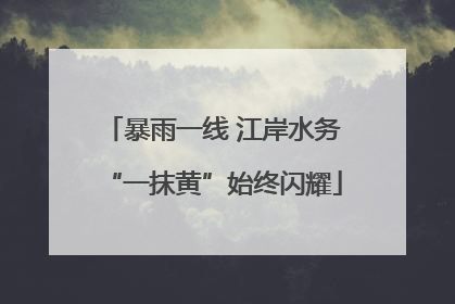 暴雨一线 江岸水务“一抹黄”始终闪耀