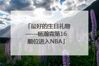 最好的生日礼物——杨瀚森第16顺位进入NBA