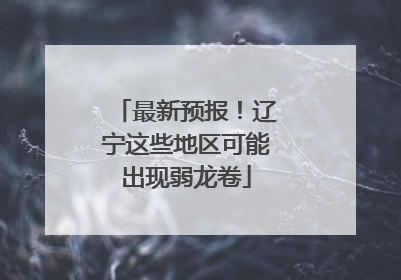 最新预报！辽宁这些地区可能出现弱龙卷