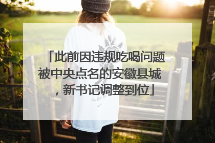 此前因违规吃喝问题被中央点名的安徽县城，新书记调整到位