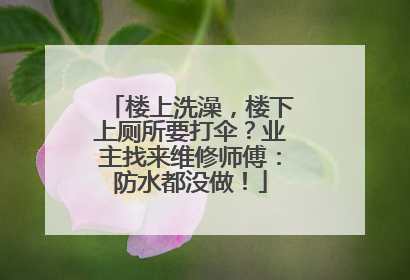 楼上洗澡，楼下上厕所要打伞？业主找来维修师傅：防水都没做！