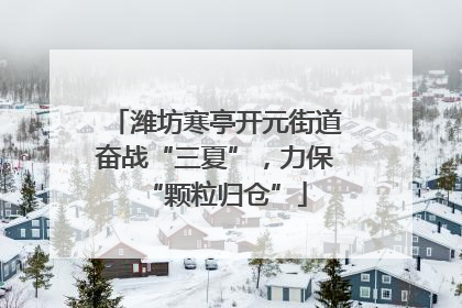 潍坊寒亭开元街道奋战“三夏”，力保“颗粒归仓”