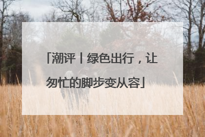 潮评丨绿色出行，让匆忙的脚步变从容