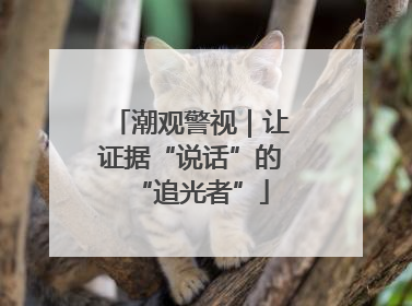 潮观警视｜让证据“说话”的“追光者”