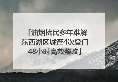 油烟扰民多年难解 东西湖区城管4次登门48小时高效整改