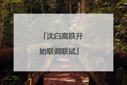沈白高铁开始联调联试